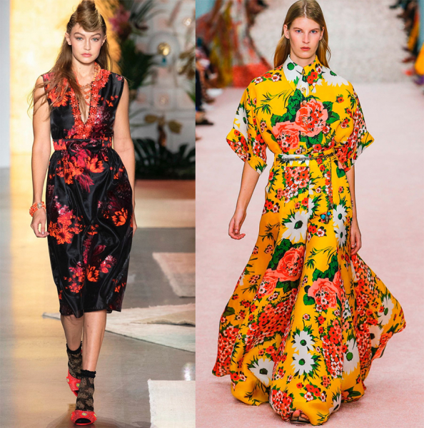 Цветочный принт на платьях и модные тренды 2019