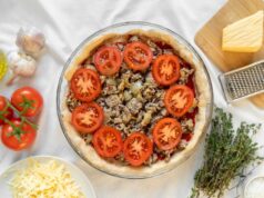 Пицца на кефире на сковороде